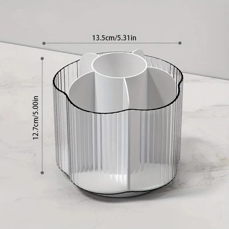 Suporte giratório para pincel de maquiagem 360 °, destacável, 6 grades, caixa de armazenamento de cosméticos, redonda, giratória, pincéis de maquiagem, ferramentas, caixa organizadora