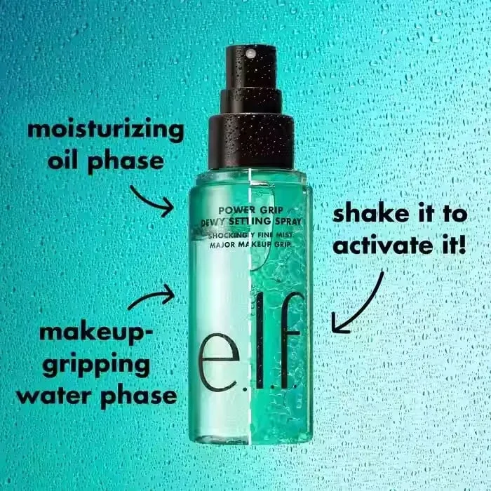 Elf spray de maquiagem de longa duração, hidratante e controle de oleosidade, cai rapidamente, formando filme e evitando que a maquiagem grude