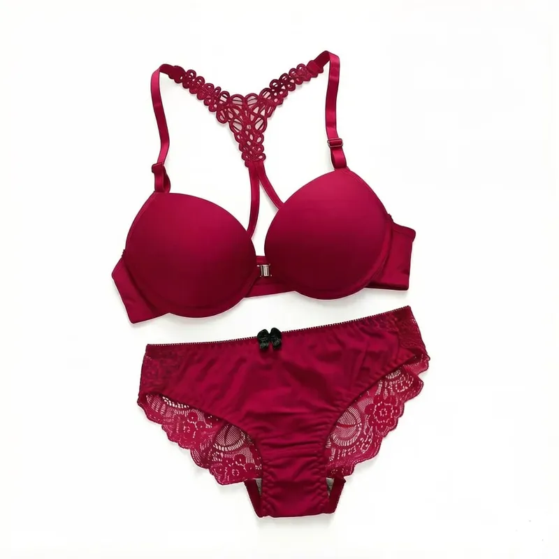Novo produto: almofada no peito grosso reunido e puxado sutiã com botão frontal sexy e bonito nas costas multicolorido roupa íntima feminina A2128