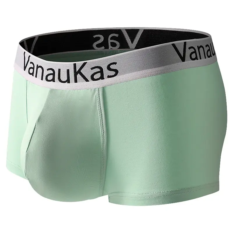 Shorts boxer modais masculinos com bolsa de suporte 3D e design conveniente de abertura lateral para uso confortável