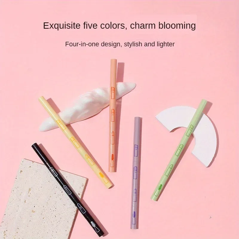 4 em 1 conjunto de pincéis de maquiagem multifuncional gadget de maquiagem destacável lábio sombra escova esponja sombra escova para viagens em casa