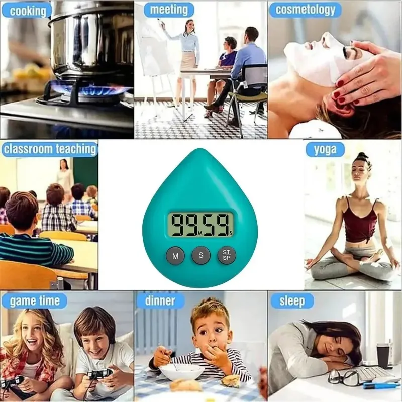 Relógio de chuveiro à prova d'água, temporizador resistente a respingos, temporizador digital magnético, relógio visual esportivo para casa, escritório, escola, cozinha