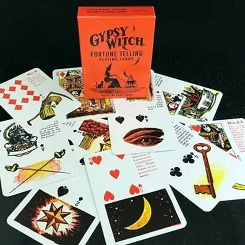 Cartas ciganas da fortuna da bruxa, baralho de tarô lenormand para iniciantes, jogo de cartas oracle, brinquedo de tabuleiro