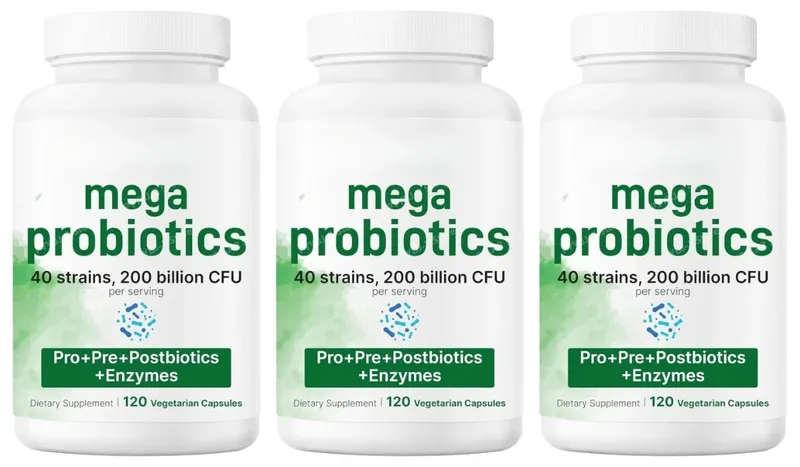 Cápsulas de probióticos 200 bilhões de UFC 40 cepas prebióticos enzimas digestivas suplemento de saúde intestinal 120 cápsulas vegetais homens mulheres
