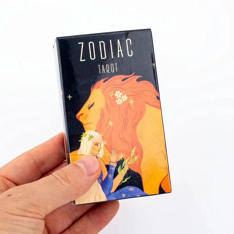 Baralho de tarô do zodíaco com 78 cartas, caminho divinatório sob as estrelas, jogo de tabuleiro envolvente para reunião familiar, 10,3 x 6 cm