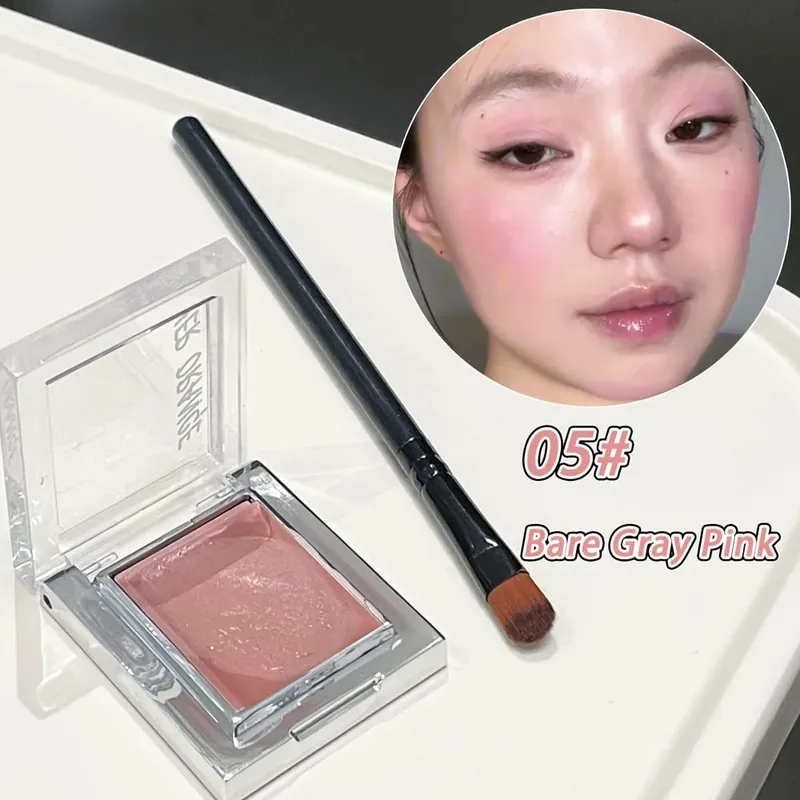Herorange Misty Matte Cream Blush com conjunto de pincéis de maquiagem Textura fosca de baixa saturação ilumina a pele e cria looks de maquiagem encantadores