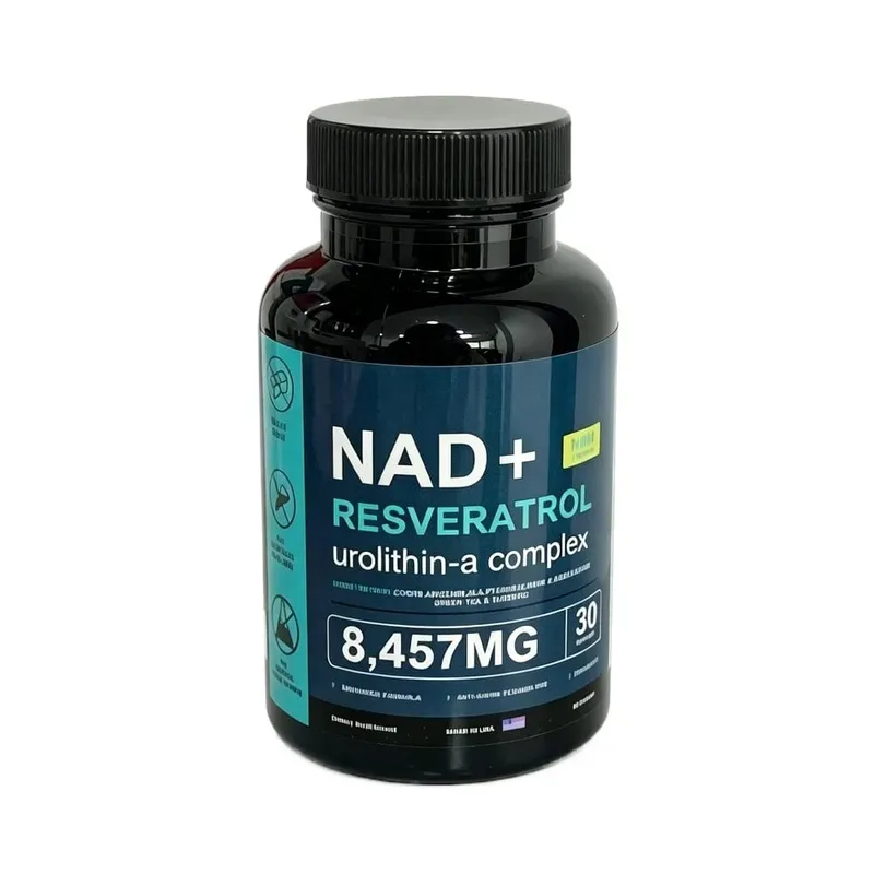 Suplemento lipossomal NAD+ Capsules para adultos apoia a saúde celular energética com urolitina A, resveratrol e chá verde 60 contagens