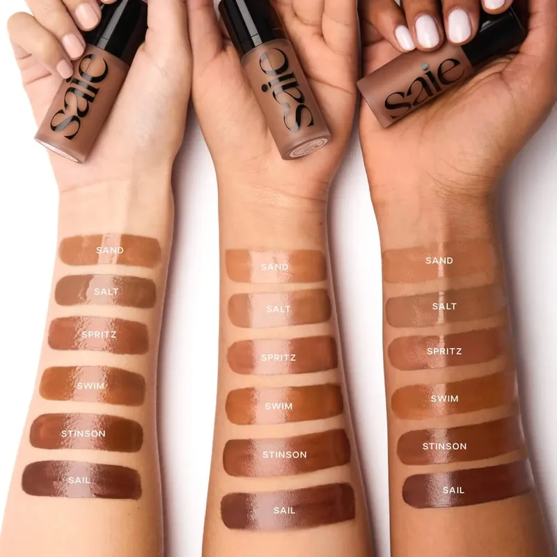 Saie Moisturizing Face Liquid Highlighter Bronzer Contouring Cream Highlight Shimmer Shine Illuminator Easy To Apply Makeup