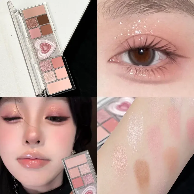 12-Color Tea Apricot Eye Makeup Palette Low Saturation Eyeshadow Palette Pearlescent Matte Shimmer Earth Color Eye Shadow Beauty