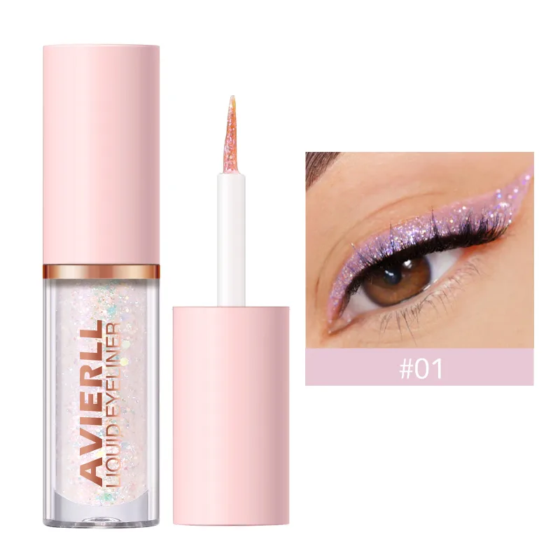 Waterproof Glitter Eyeliner Pen Eye Shadow Stick Long-Lasting Quickly Dry Diamond Shiny 10 Colors Liquid Eyeliner Big Eye Makeup