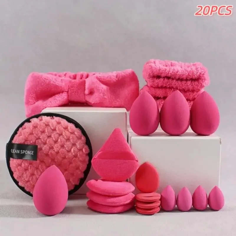 20/33 unidades kit de ferramentas de maquiagem conjunto completo com pincéis de maquiagem esponjas de beleza para maquiagem e remoção de maquiagem