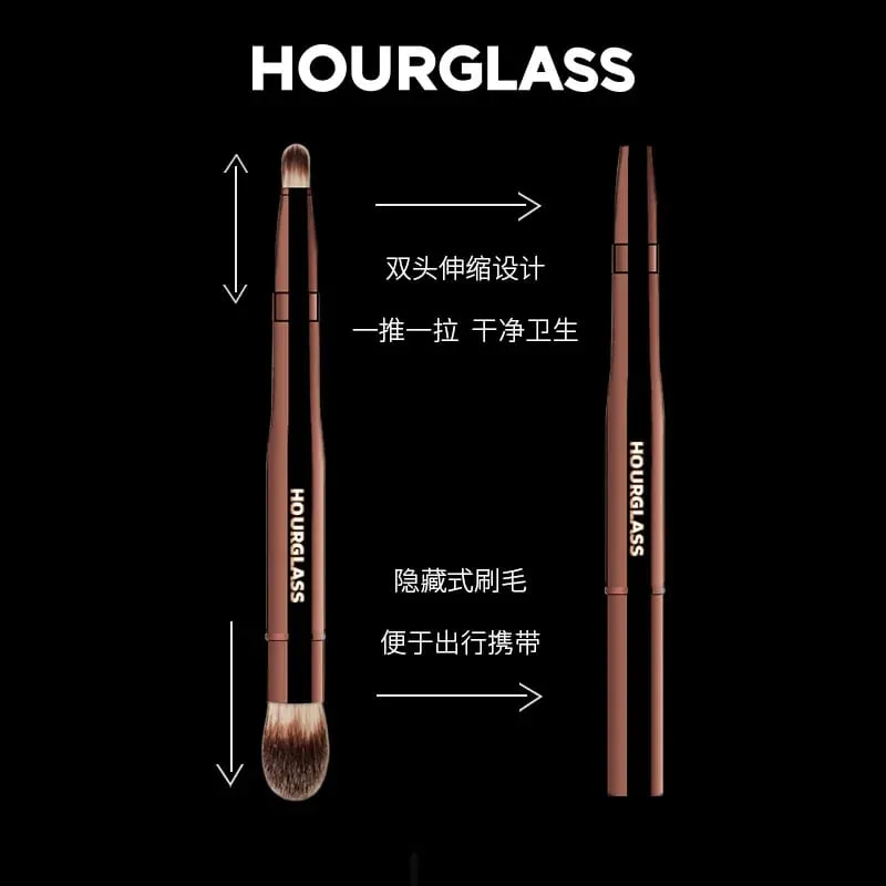 1pc Hourglass Powder Contour Makeup brushes Foundation Blusher Make up brush metal handle Concealer Bronzer high end with box