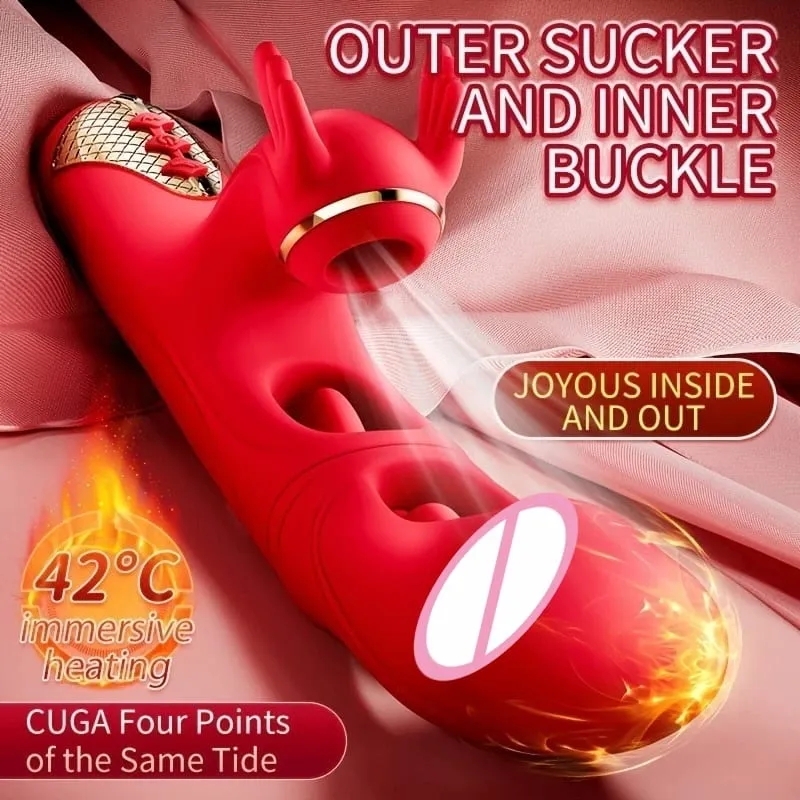 4in1 empurrando vibrador vibrador para mulher aquecimento g ponto clitóris estimulador sucção massageador vaginal brinquedos sexuais masturbador feminino