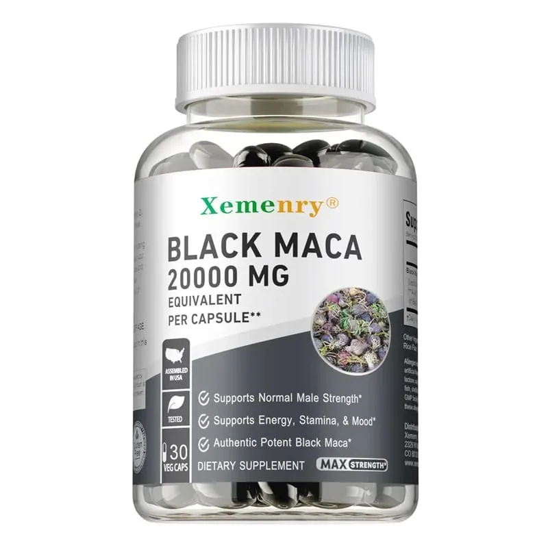 Suplemento de raiz de maca preta - melhora a resistência, a força e o humor, melhora o desempenho e aumenta a energia