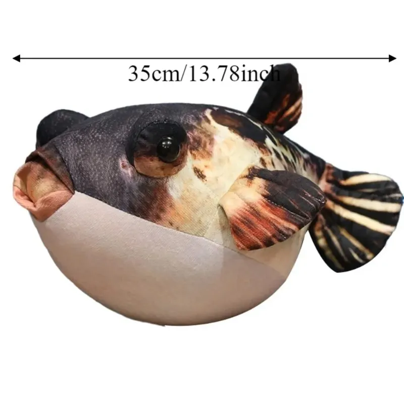 Animais de pelúcia simulação puffer peixe brinquedo de pelúcia sofá decorativo dormir boneca puffer peixe pelúcia pingente volta almofada 20cm