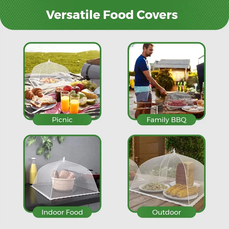 Grande rede de alimentos de malha pop-up 17x17 cobre guarda-chuva de barraca para protetores de barracas de tela ao ar livre para insetos reutilizáveis ​​e dobráveis