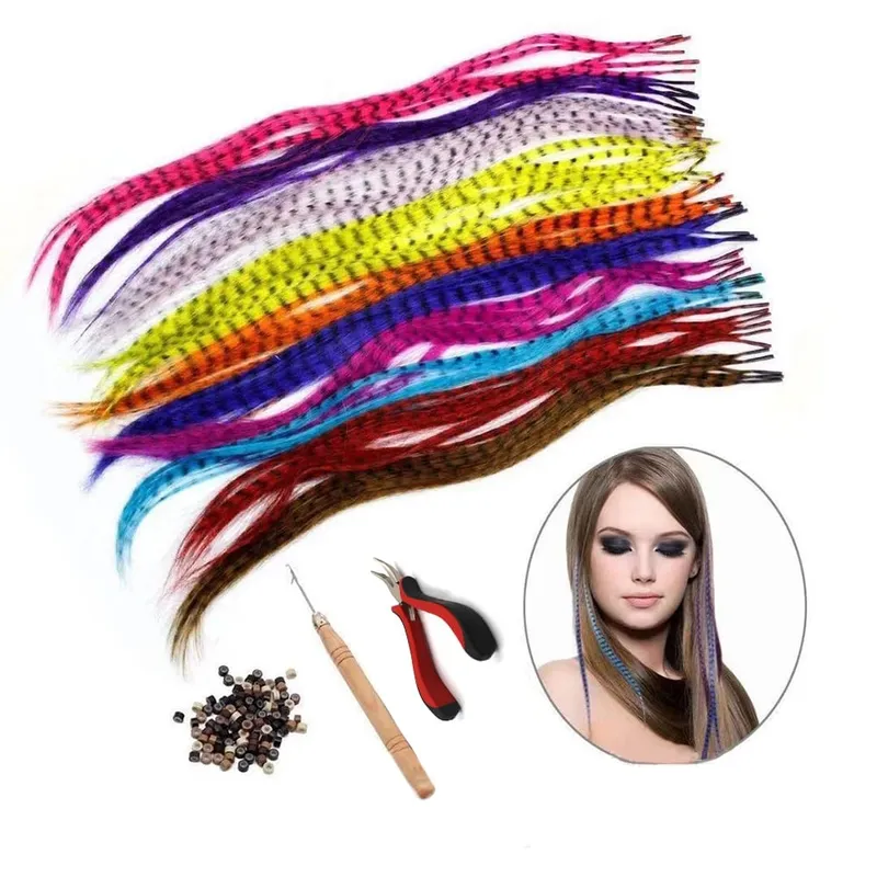 50 fios/pacote sintético colorido i-tip vara extensões de cabelo de pena cabelo reto 16 Polegada para mulher fibra de alta temperatura