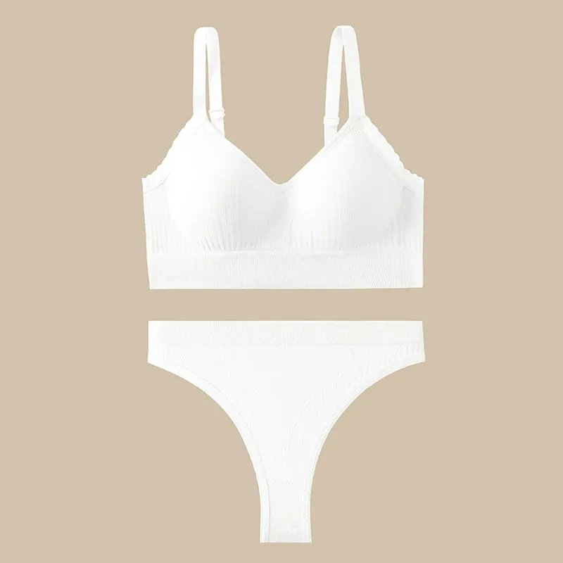 [set]Women Sexy Lingerie Set Push Up Bras Set Solid Underwire Bra Everyday Underwear Panty Set
