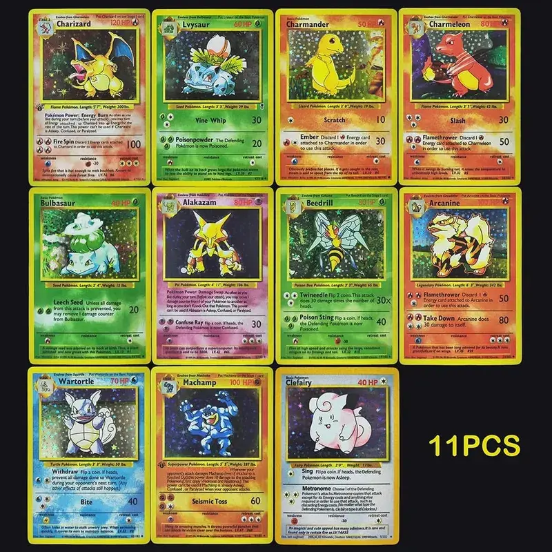 Proxy PKM Inglês JOGO 1ª EDIÇÃO Charizard Blastoise Venusaur Mewtwo Holo TCG Game Collection Card