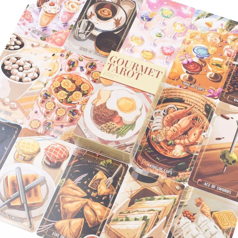 10.3*6Cm Gourmet Tarot Deck 78Pcs Divination Fate Tarot Oracle Cards Party Entertainment Board Game Cards
