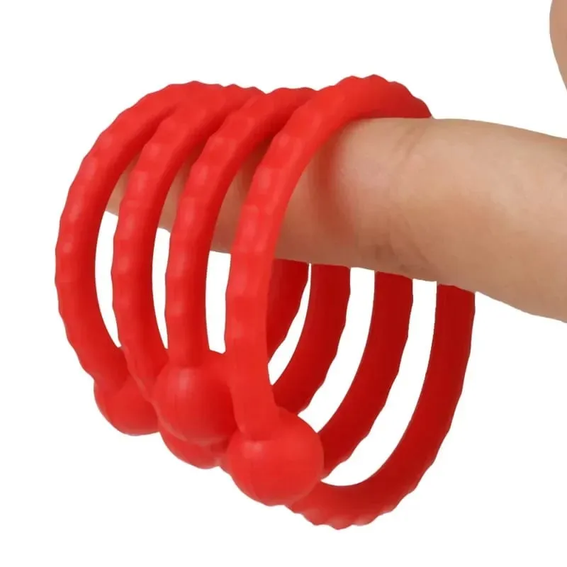 Anéis penianos de silicone, bola de alongamento, atraso na ejaculação, tpe, anel peniano para homens, brinquedos sexuais, anel de bloqueio de sêmen ajustável, manga peniana sm