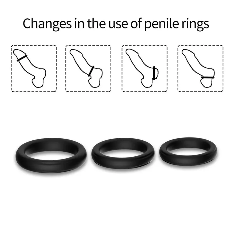 3 pçs durável silicone galo anéis flash na noite bloqueio pênis anel brinquedos sexuais para homens masculino atraso ejaculação escroto bloqueio anel