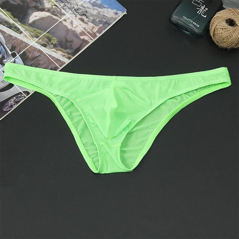 1PC Summer New Underwear Men's Ice Silk Briefs Ultra-thin Transparent Breathable Sexy Comfortable Low Waist Underpants for Men — image 16
