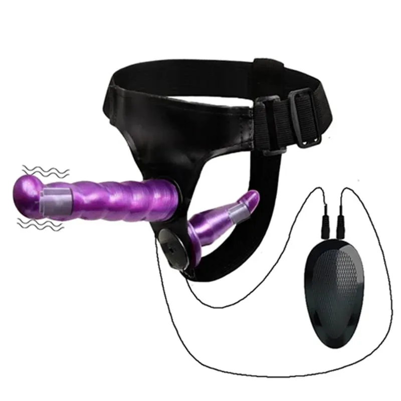Couples Harness Strap-on with 2 Vibrations Realistic Dildos for Anal G-spot Stimulation Prostate Massager Adult Sex Toy for Wom