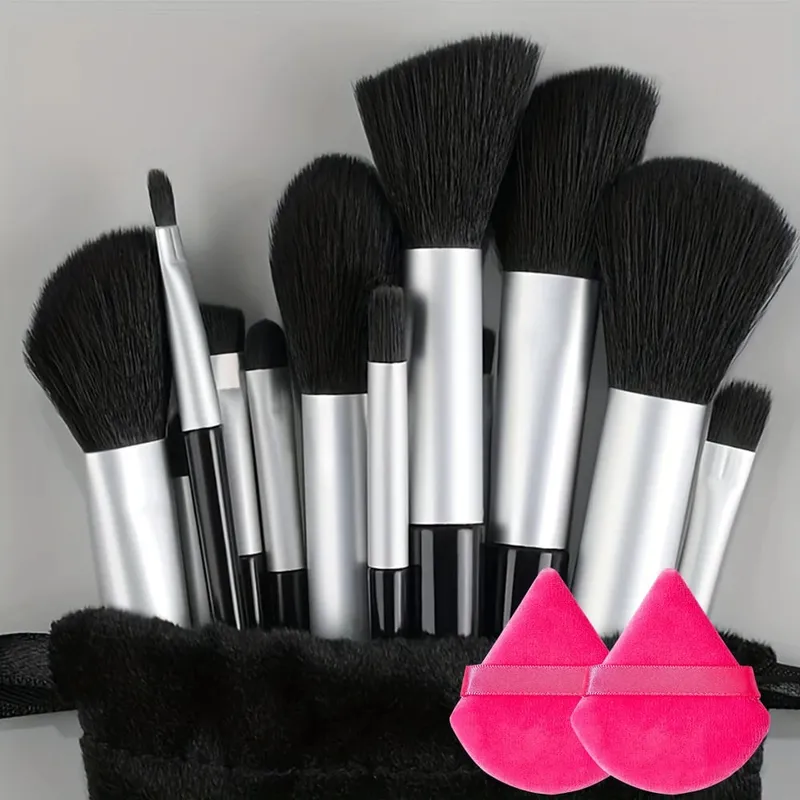 Conjunto de pincéis de maquiagem 13 peças, pincel sintético premium, base, pó, corretivo, sombra, blush, cosméticos, viagem