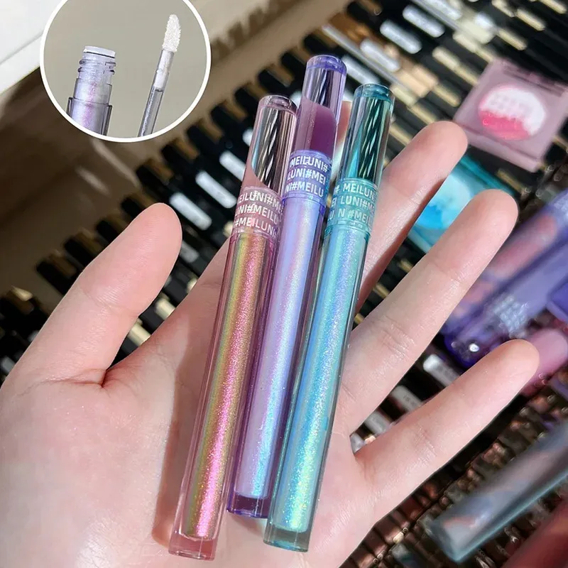 Brilho iluminador líquido sombra de olho multicromático shimmer sombra camaleão maquiagem para os olhos alto brilho pérola brilhante sombra de olho