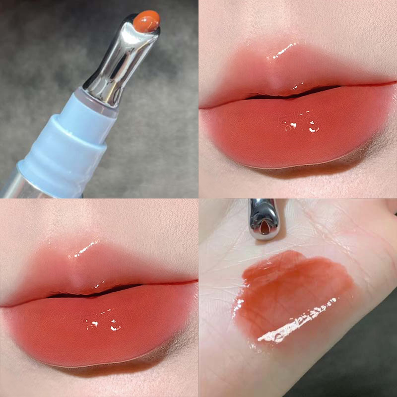 Espelho aguado essência brilho labial de longa duração não-pegajoso plumping batom líquido geléia lábio esmalte maquiagem hidratante lábios matiz