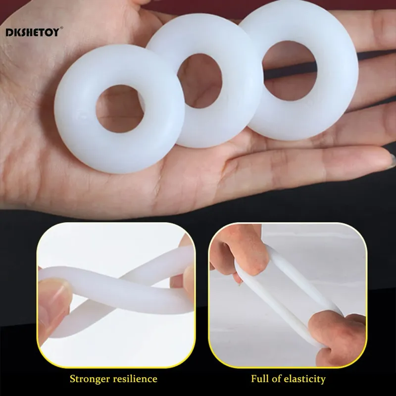 3pcs Soft Silicone Cock Ring S/M/L Size Dick Erection Ring Testicle Penis Ring Sex Toys For Men Delay Ejaculation Adult Supplies