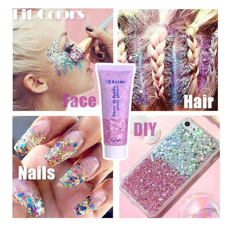 Eye Sequins Gel Mermaid Scale Face Body Lip Sequins Glitter Powder Eye Shadow Bright Polarized Dance Nail Decoration Makeup 50ML — image 5
