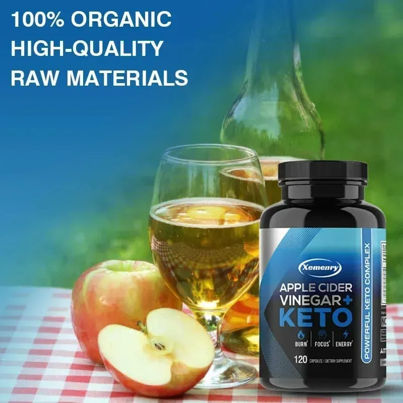 Keto Apple Cider Vinegar Capsule - Supports Appetite Metabolic Function Improves Digestion Enhances Satiety and Gluten-free
