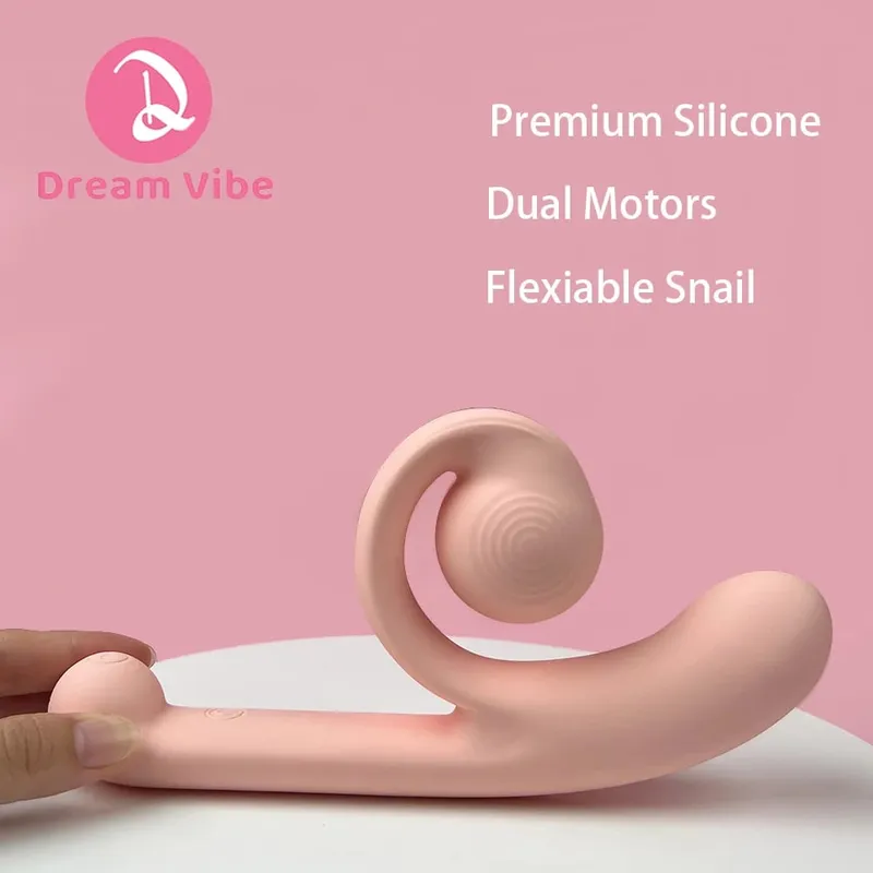 Snail Dildo Vibrator Adjustable Clit Fit Penetration G-Spot Dual Motors Pleasure Women Sex Toy Double Stimulation Toy Love 18+