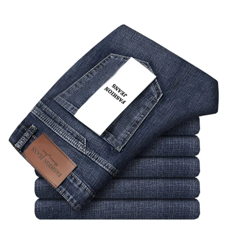 Wthinlee 8 modelos primavera outono negócios jeans masculino casual estiramento reto moda clássico trabalho calças jeans roupas de marca — image 11