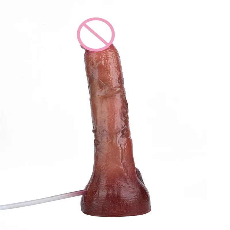 Pênis realista de silicone, ejaculação, grande vibrador realista com ventosa, toque de pele, brinquedos sexuais anais para mulheres