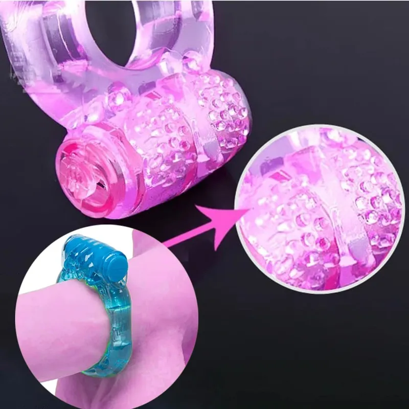 Anel de dedo vibrador elástico silicone pênis vibratório clitores massageador cockring brinquedo brinquedos sexuais produtos adultos para homem