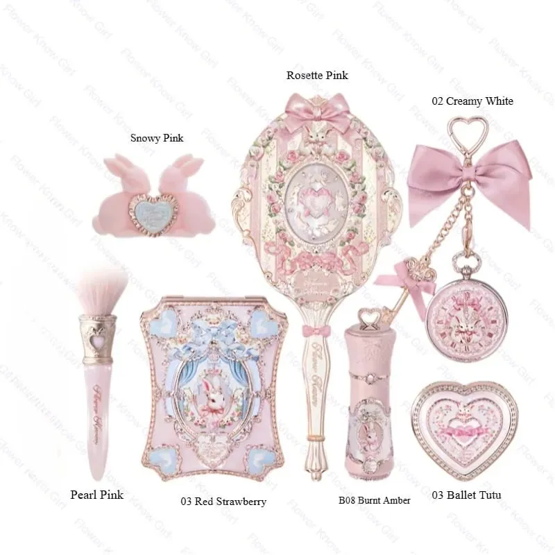 Flower Knows Bunny Garden All in One Makeup Gift Set Cushion Cream Lipstick Blush Thermos Cup for Complete Beauty Essentials