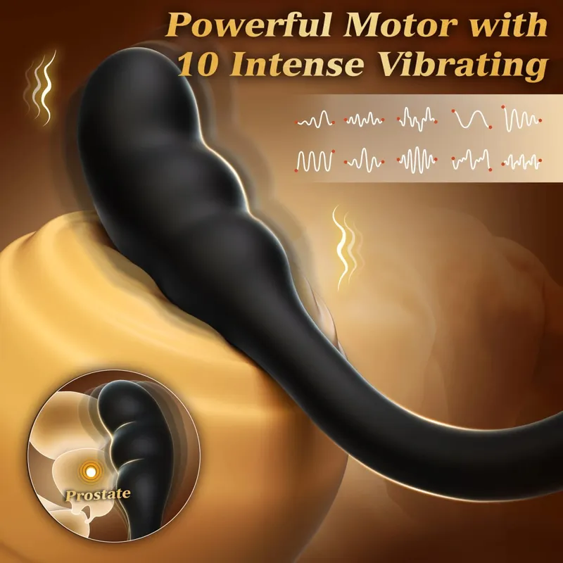 Vibrador anal com controle remoto, massageador de próstata com anel peniano vibratório, anel peniano retardador de ejaculação, brinquedos sexuais adultos para homens