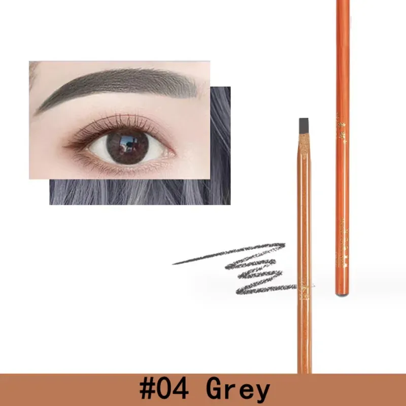 Caneta para sobrancelha dura, microblading, intensificador de sobrancelha, lápis à prova d'água, fácil de aplicar, maquiagem natural e selvagem