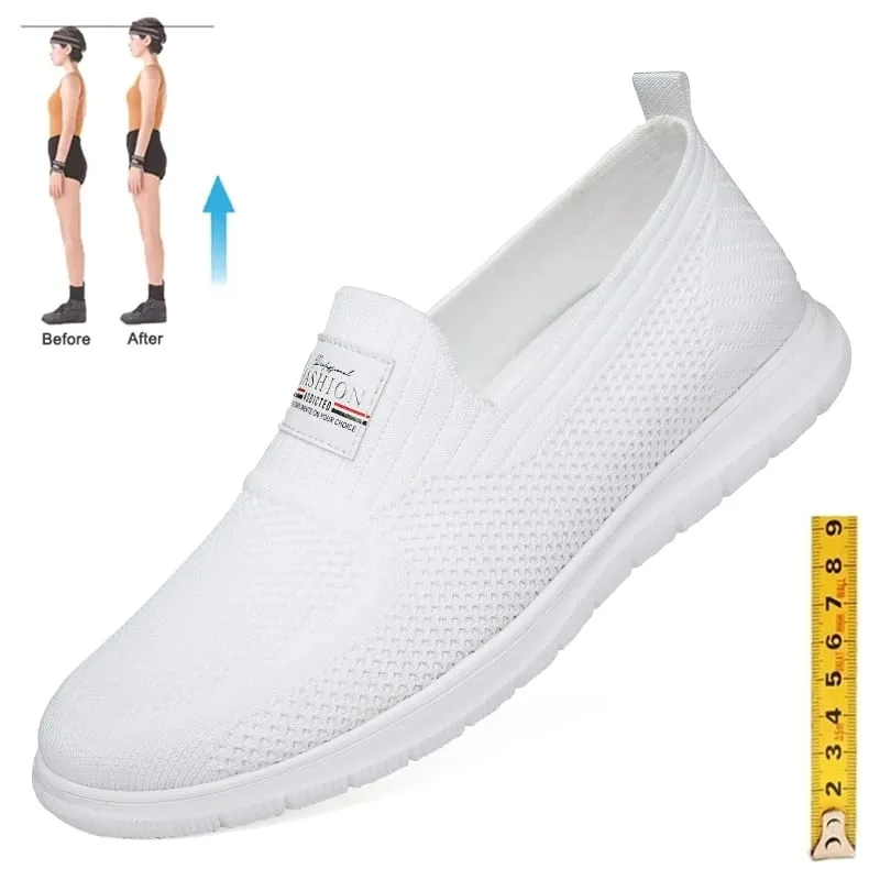 Men Sneakers Elevator Shoes Height Increase Shoes Height Increase Insole 5CM Heightening Sport Black White Casual Loafer Fashion — image 8