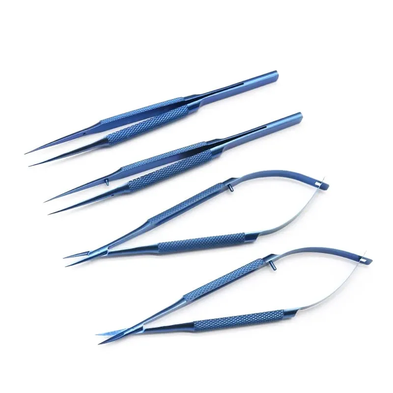 4 Pieces/set Of Ophthalmic Microsurgery Instruments 12/16/18cm Scissors+Needle Holder+tweezers Stainless Steel Surgical Tools