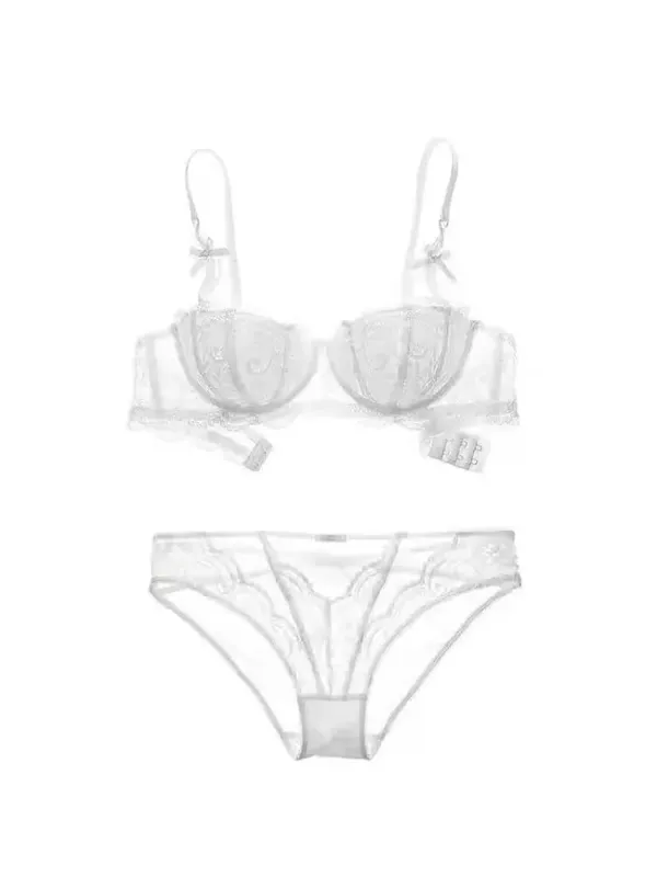 Sutiã de renda francesa meia xícara ultrafino compacto sutiã pequeno kawaii lingerie sexy push up estilo japonês design minimalista para mulheres — image 2