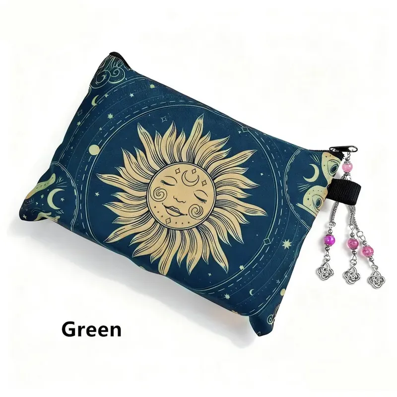 Cartões de tarô bolsa de armazenamento bruxa adivinhação acessórios jóias astrologia dados maquiagem saco l791