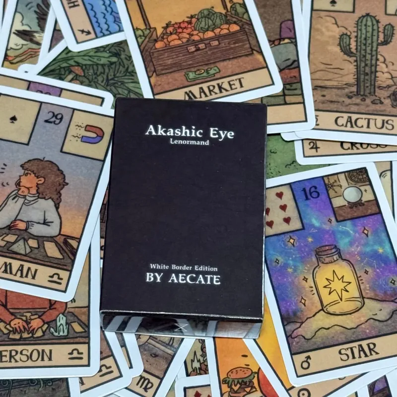 Cartões de oráculo Akashic Eye Lenormand 61 baralhos Cartões de oráculo ilustrados modernos