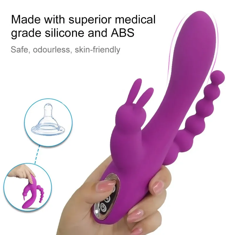 12 modos g ponto coelho vibrador estimulador clitoral anal tripla curva massageador anal contas brinquedos sexuais para mulheres casais vibrador