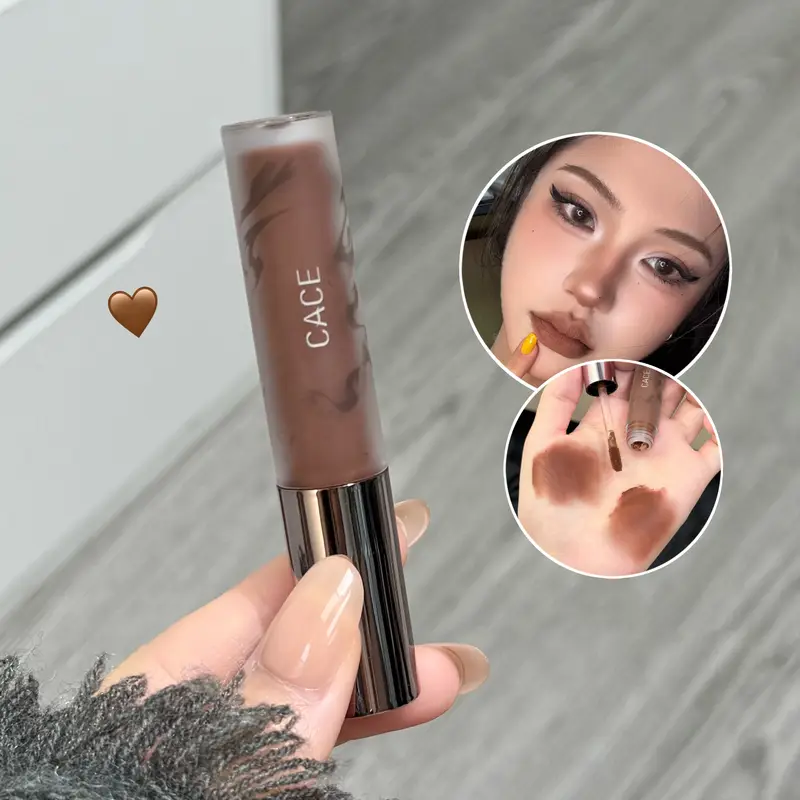 Punk marrom escuro lábio lama nude fosco laranja marrom brilho labial framboesa vermelho batom líquido à prova dwaterproof água antiaderente copo lábio matiz maquiagem