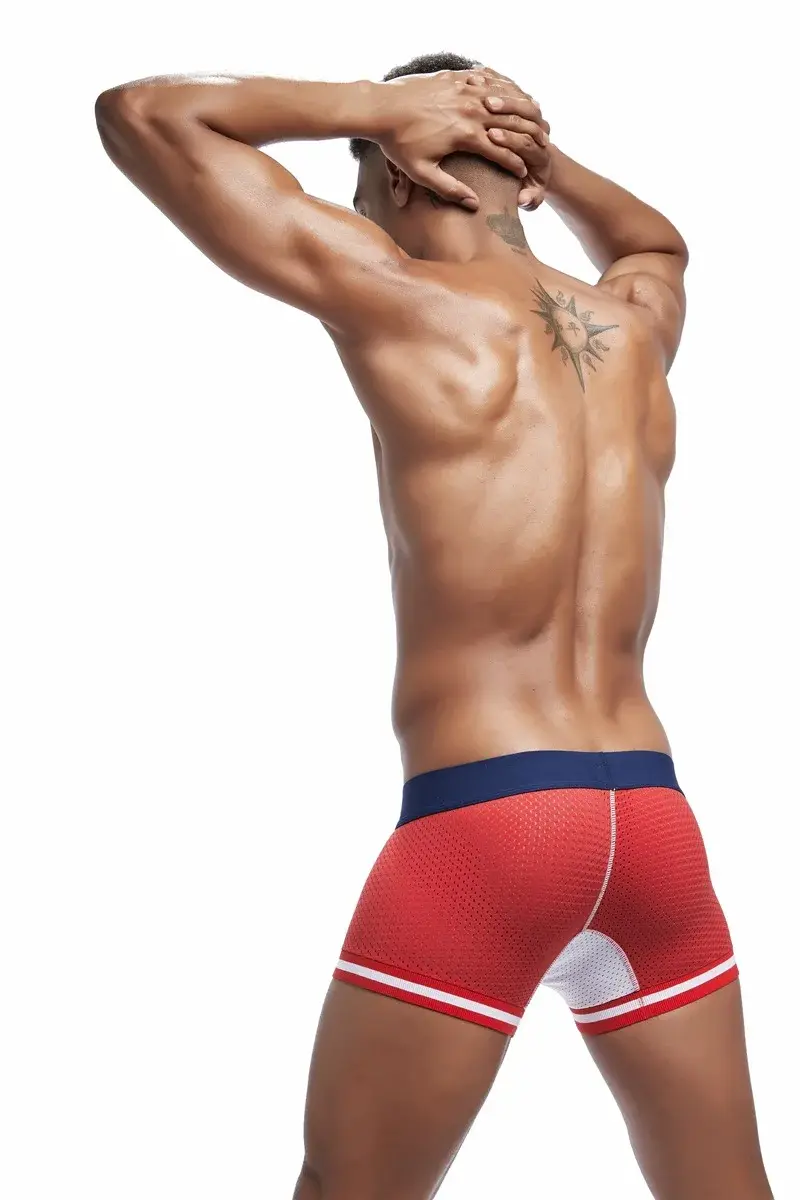 Jockmail Men Boxer Mesh Underwear Breathable Comfortable Soft Comfortable Sports Shorts Adult Man Panties Clothing Lingerie