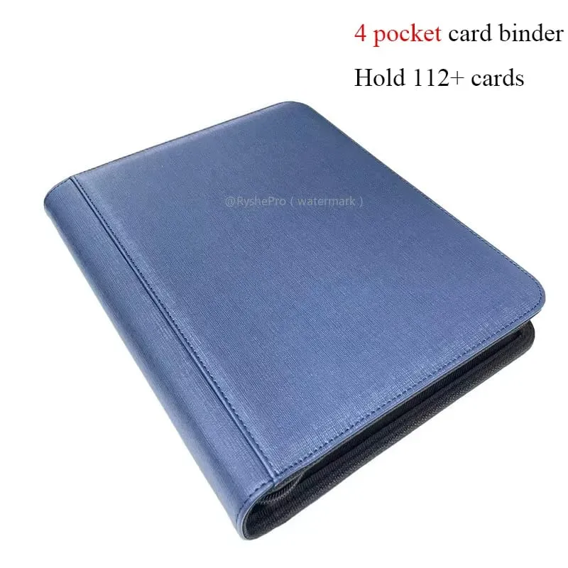 4 ligantes toploader de bolso tcg para pkm detém 112 + 3 "x4" suporte de cartão de couro bolsos dupla face para cartões mtg ptcg